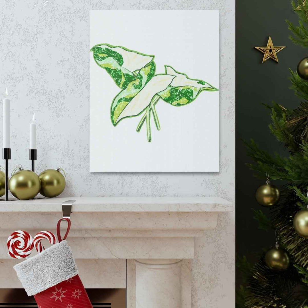 Marble Syngonium Canvas - Botanical Canvas Art Print | Durable Cotton Matte Finish