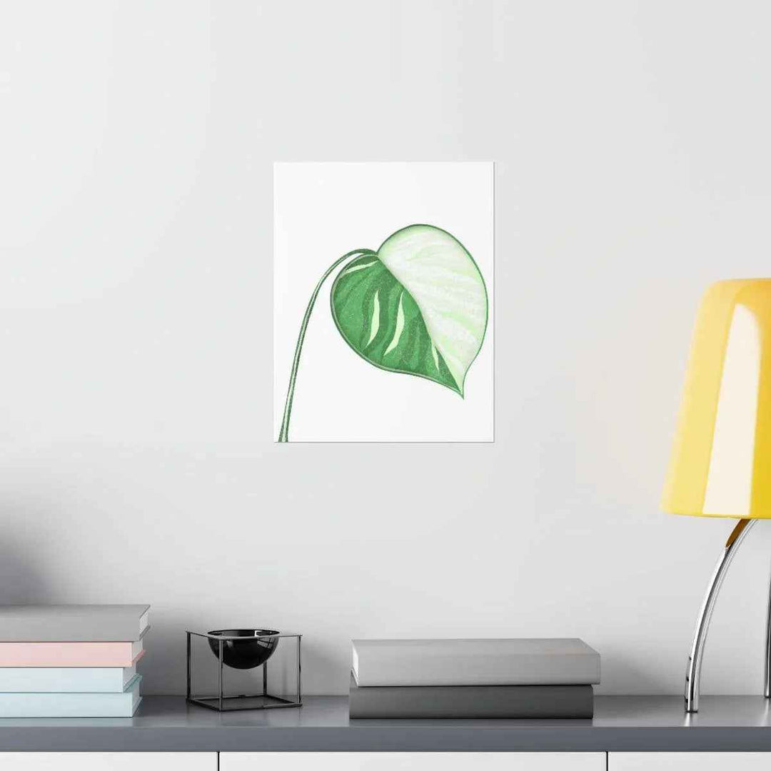 Monstera Albo Print – Large Tropical Leaf Poster | Museum Grade Paper Artwork Unframed