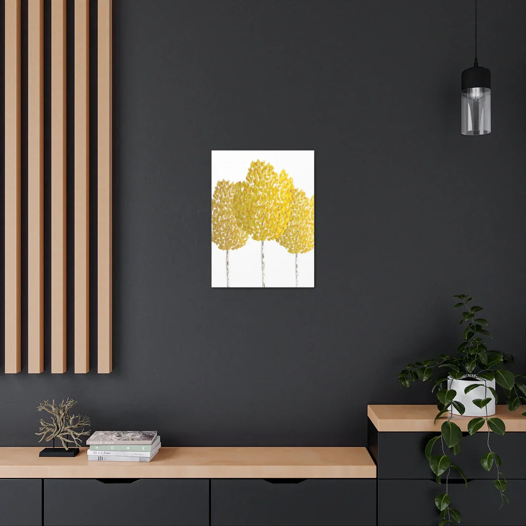 Fall Aspen Canvas - Stretched Cotton Canvas Art Print With Yellow Fall Foliage