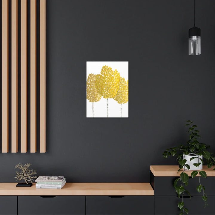 Fall Aspen Canvas - Stretched Cotton Canvas Art Print With Yellow Fall Foliage
