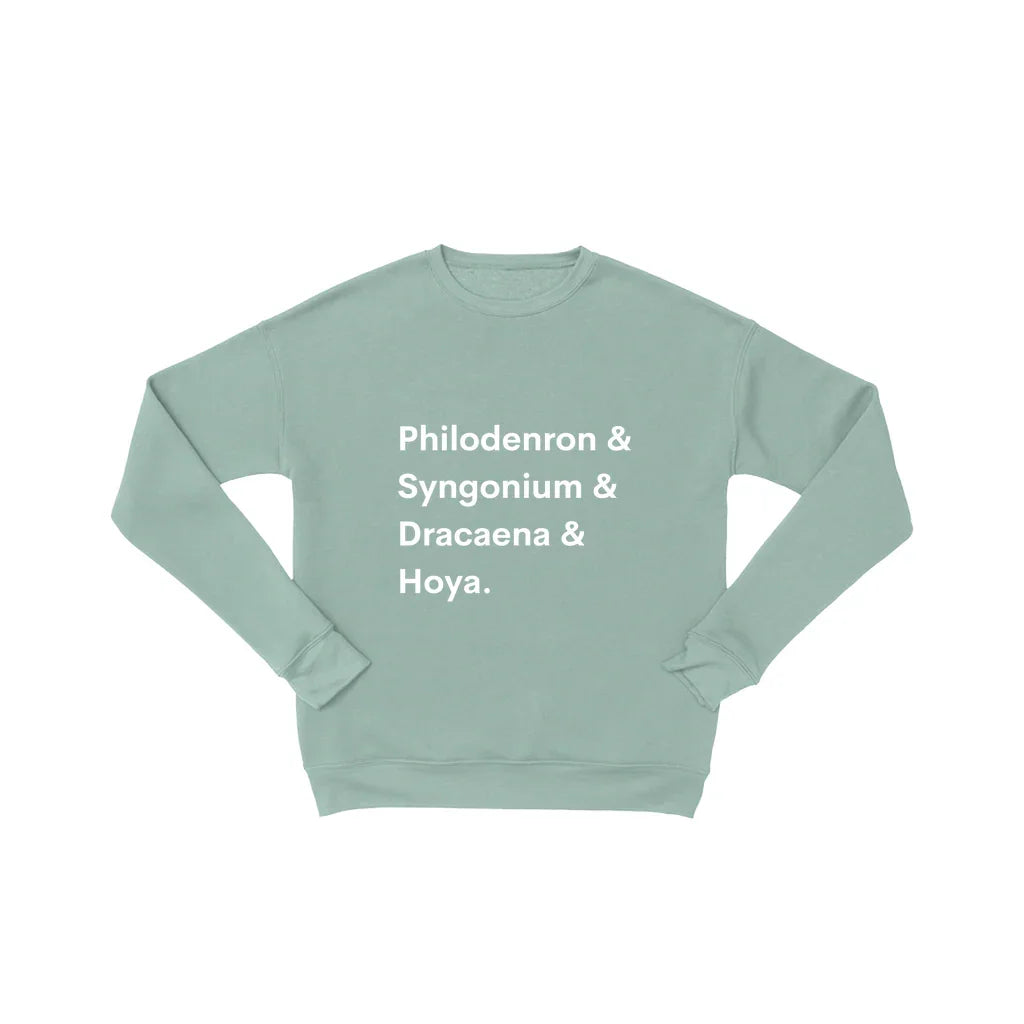 House Plant Sweatshirt – Cozy Cotton Fleece, Botanical Green Thumb Apparel