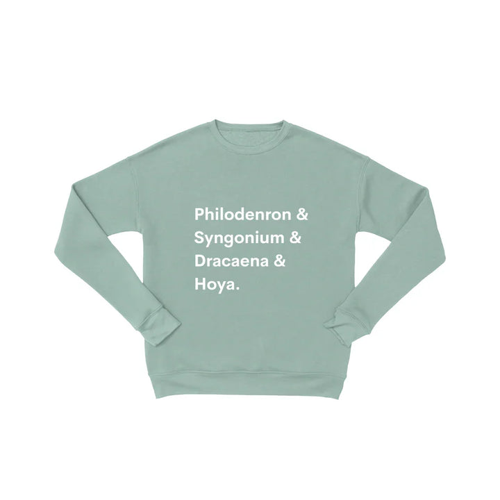 House Plant Sweatshirt – Cozy Cotton Fleece, Botanical Green Thumb Apparel