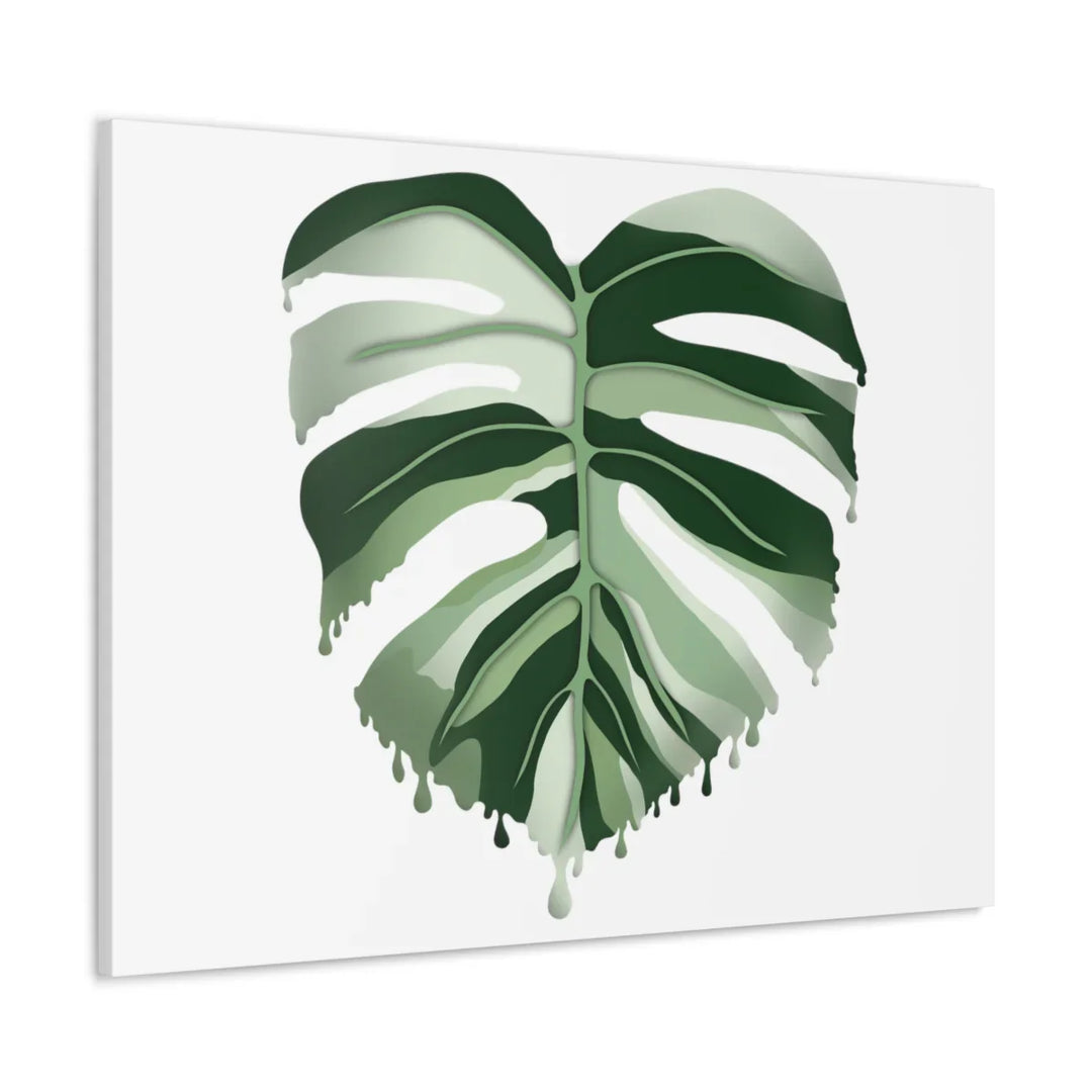 Melting Monstera Albo Canvas | Large Botanical Canvas Art Print With Matte Finish - Laura Christine Photography & Design