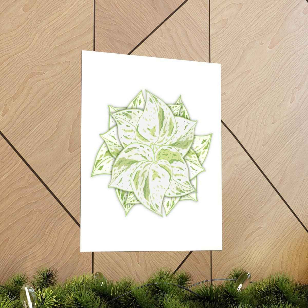 Snow Queen Pothos Print – Variegated Pothos Art on Museum Grade Paper Unframed