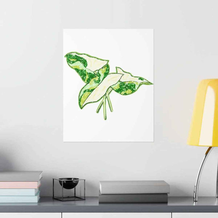 Marble Syngonium Print – Botanical Wall Art on Museum Grade Paper | Matte Finish Unframed
