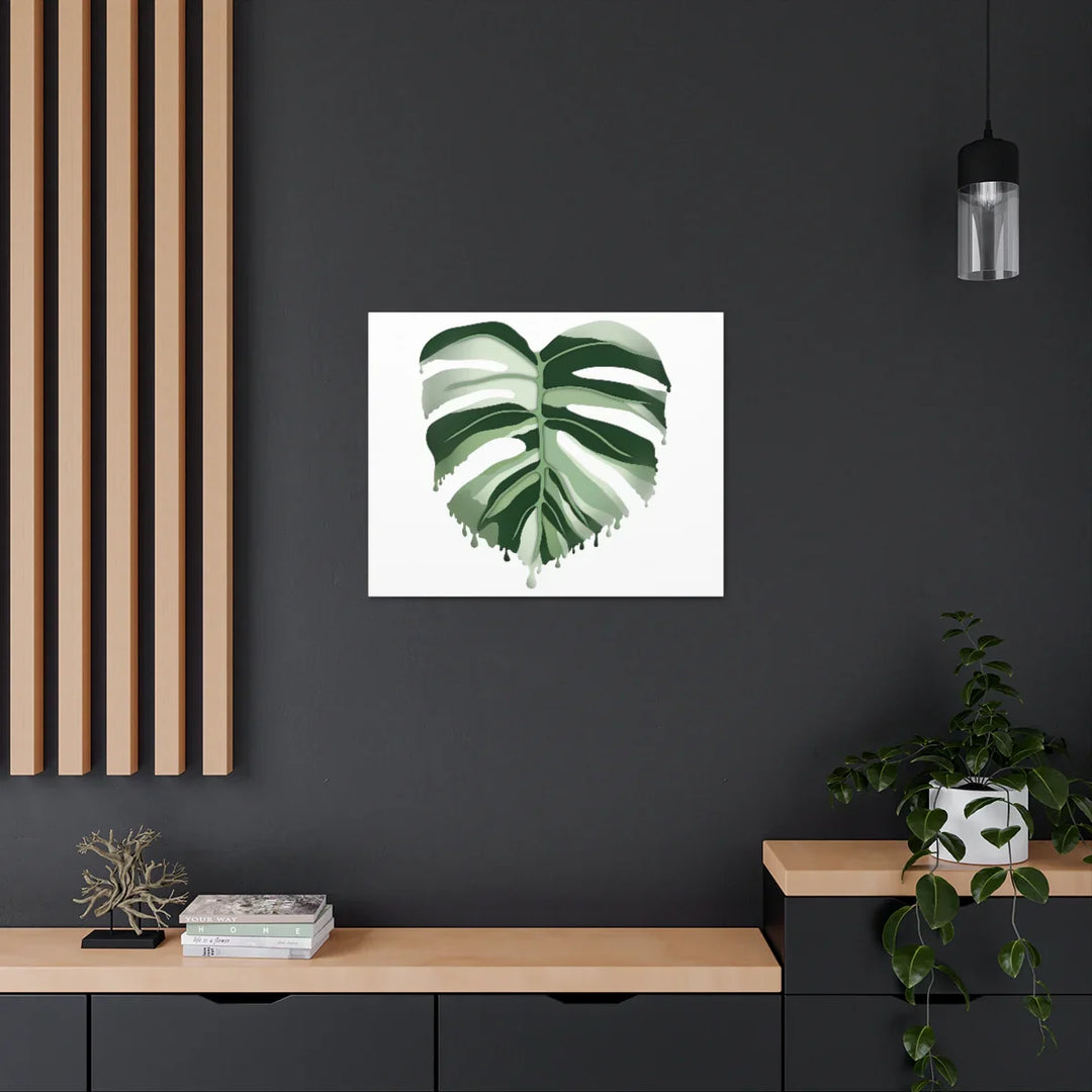 Melting Monstera Albo Canvas | Large Botanical Canvas Art Print With Matte Finish - Laura Christine Photography & Design