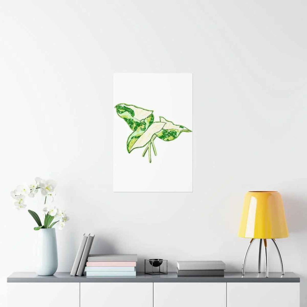 Marble Syngonium Print – Botanical Wall Art on Museum Grade Paper | Matte Finish Unframed
