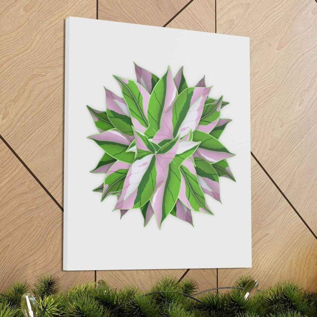 Tricolor Syngonium Canvas - Durable Canvas Art Print With Matte Finish & Botanical Design