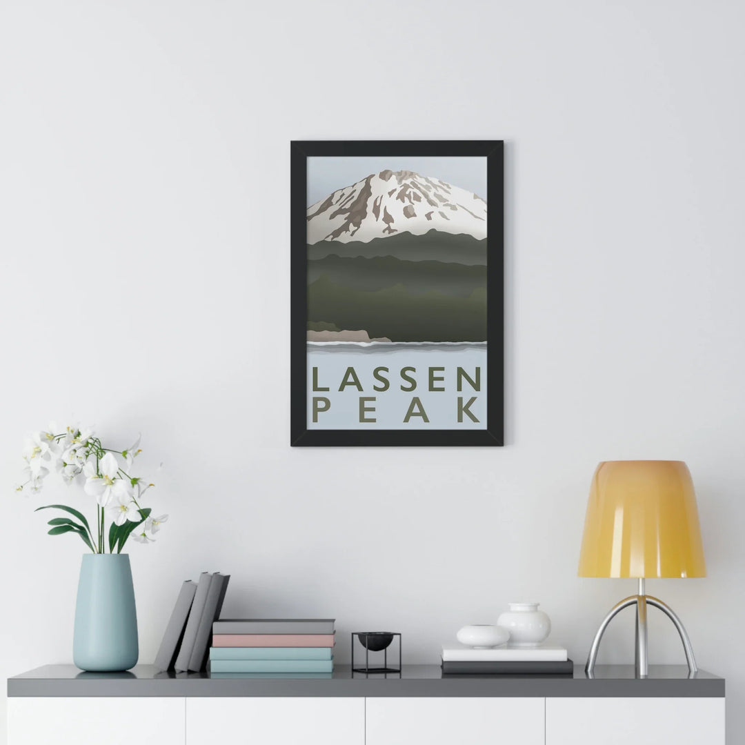 Lassen Peak Minimalist Framed Print, Poster, Printify, Framed, Home & Living, Indoor, Paper, Posters, Laura Christine Photography & Design, laurachristinedesign.com