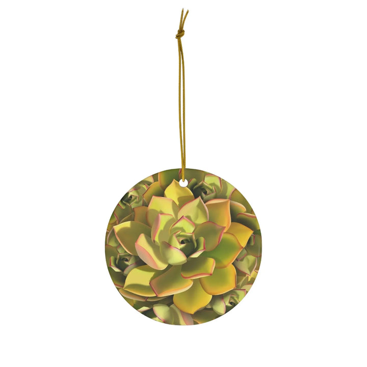 Noble Aeonium Pattern Succulent Ceramic Ornament, Home Decor, Printify, Ceramic, Christmas, Glossy, Holiday Picks, Home & Living, ornament, Ornaments, Seasonal Decorations, Laura Christine Photography & Design, laurachristinedesign.com
