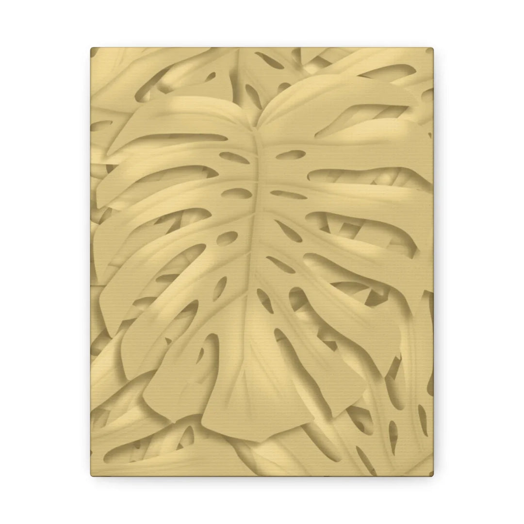 Golden Monstera Canvas - Indoor Wall Art | Durable Matte Finish Canvas Art Print