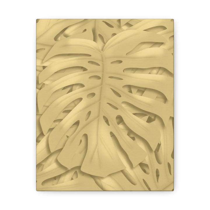 Golden Monstera Canvas - Indoor Wall Art | Durable Matte Finish Canvas Art Print