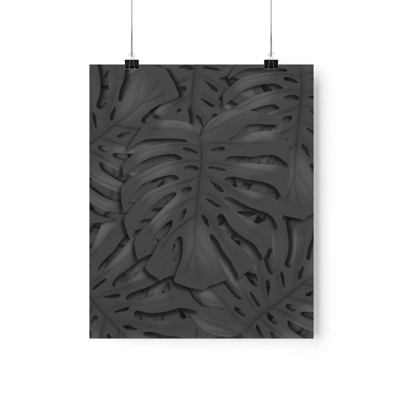 Charcoal Monstera Print, Poster, Printify, Back to School, Home & Living, Indoor, Matte, Paper, Posters, Valentine&