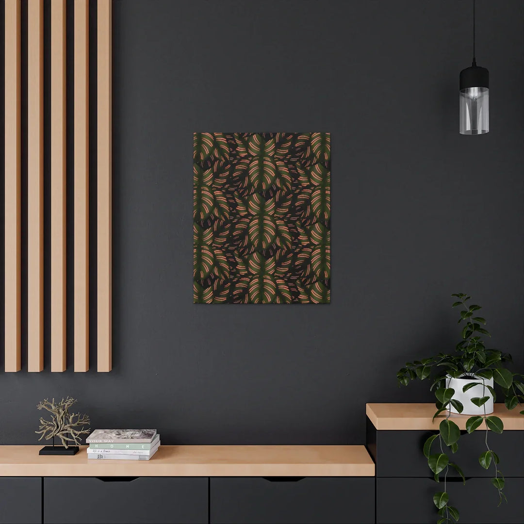 Calathea Pinstripe Canvas – Botanical Canvas Art Print | Matte Finish Wall Decor