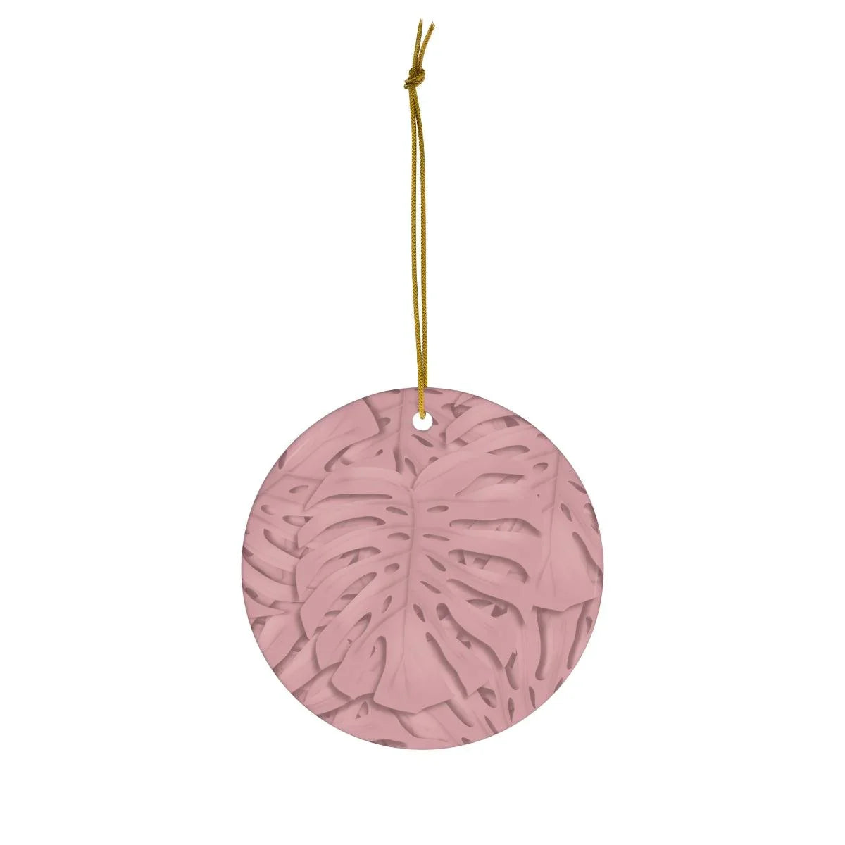 Soft Pink Monstera Pattern Ceramic Ornament, Home Decor, Laura Christine Photography & Design, Ceramic, Christmas, Glossy, Holiday Picks, Home & Living, ornament, Ornaments, Seasonal Decorations, Laura Christine Photography & Design, laurachristinedesign.com