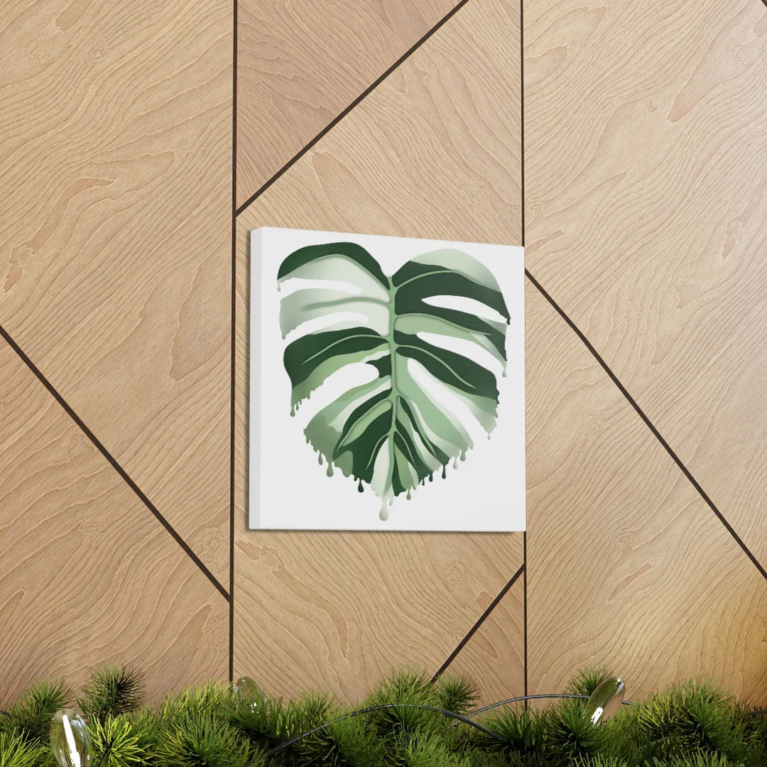 Melting Monstera Albo Canvas | Large Botanical Canvas Art Print With Matte Finish - Laura Christine Photography & Design