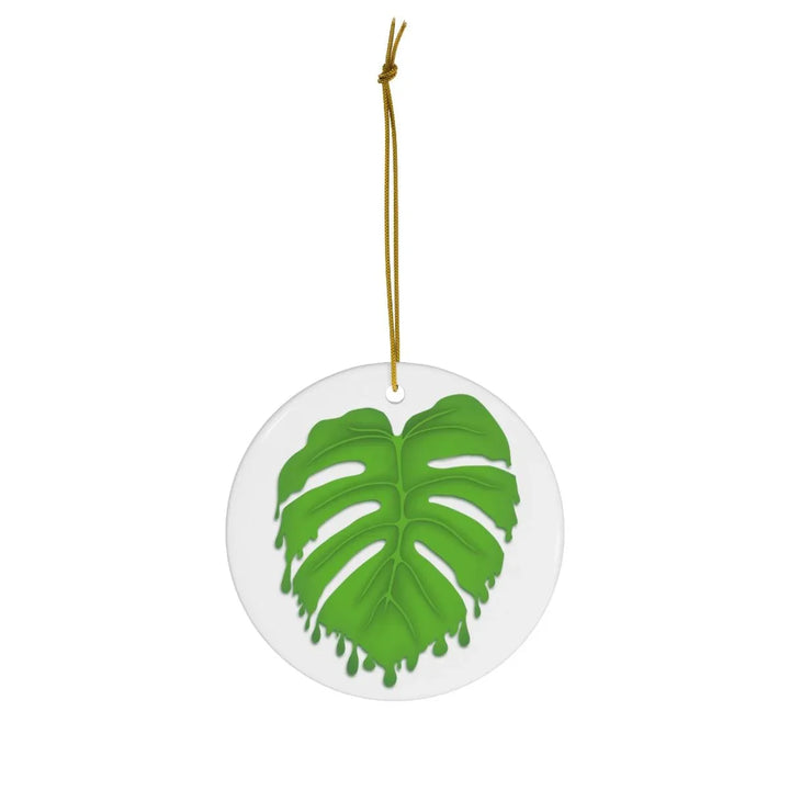 Melting Monstera Ceramic Ornament, Home Decor, Laura Christine Photography & Design, Ceramic, Christmas, Glossy, Holiday Picks, Home & Living, ornament, Ornaments, Seasonal Decorations, Laura Christine Photography & Design, laurachristinedesign.com