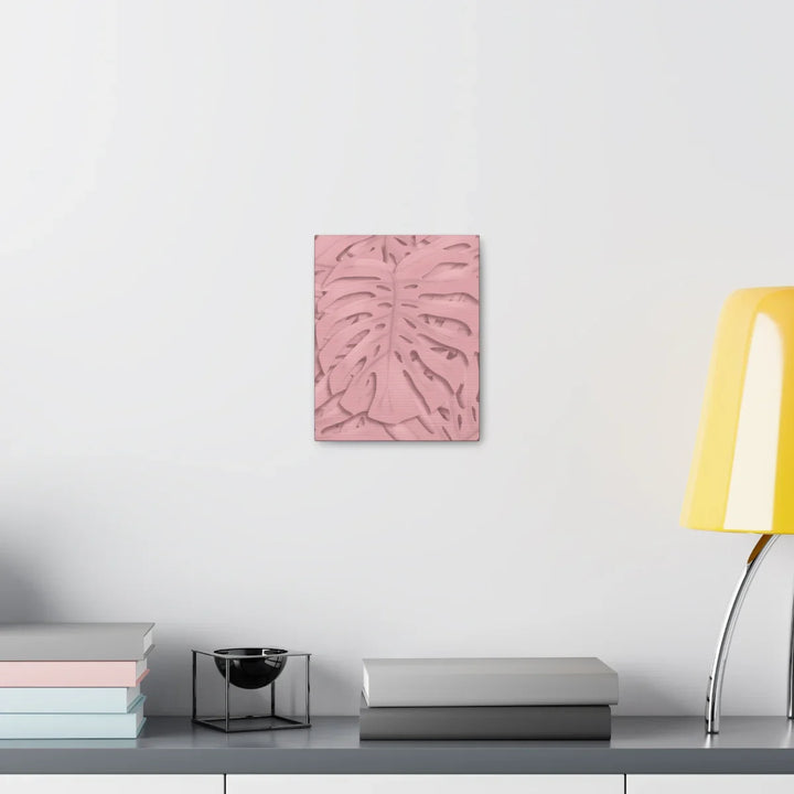 Monstera Canvas Art | Pink Wall Art - Botanical Wall Decor on Stretched Cotton Canvas Print