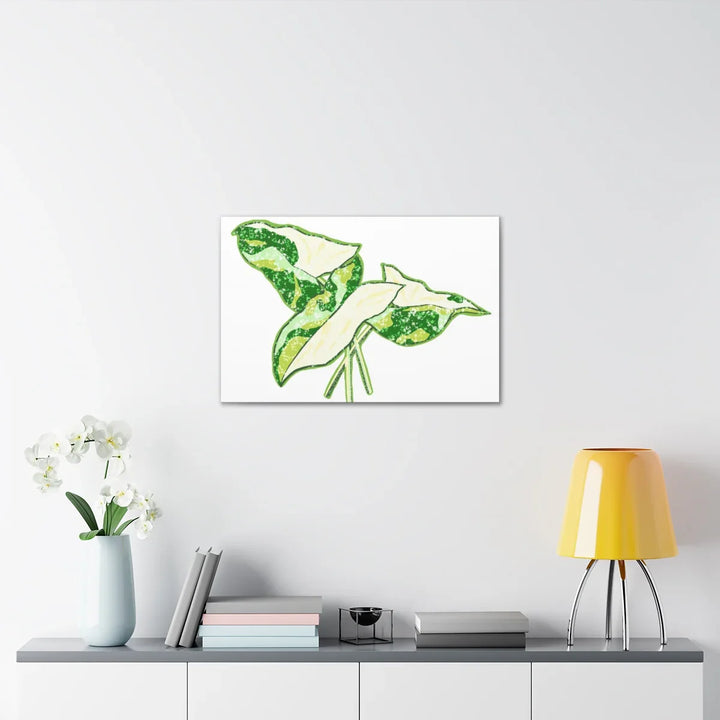 Marble Syngonium Canvas - Botanical Canvas Art Print | Durable Cotton Matte Finish - Laura Christine Photography & Design