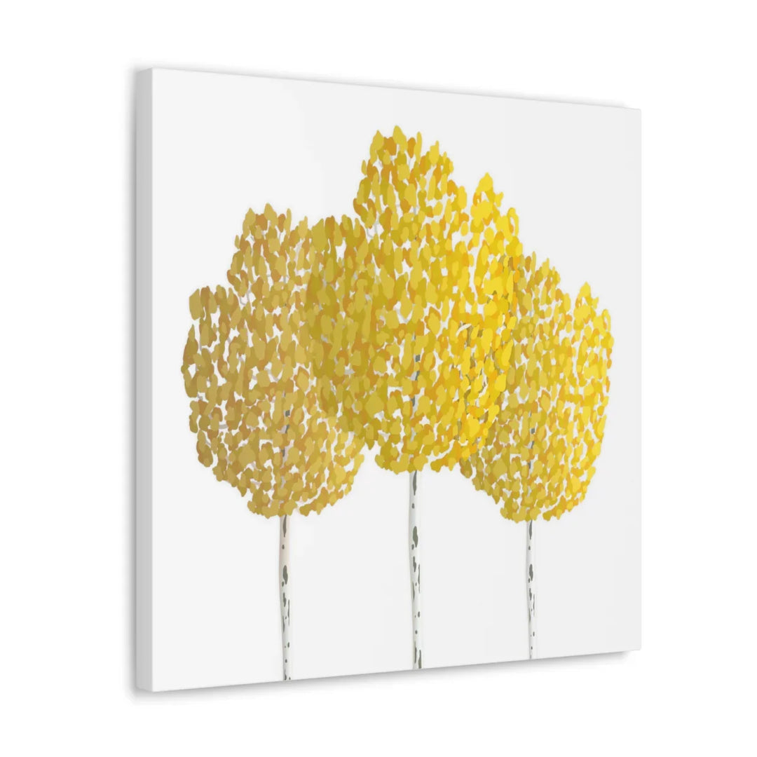 Fall Aspen Canvas - Stretched Cotton Canvas Art Print With Yellow Fall Foliage