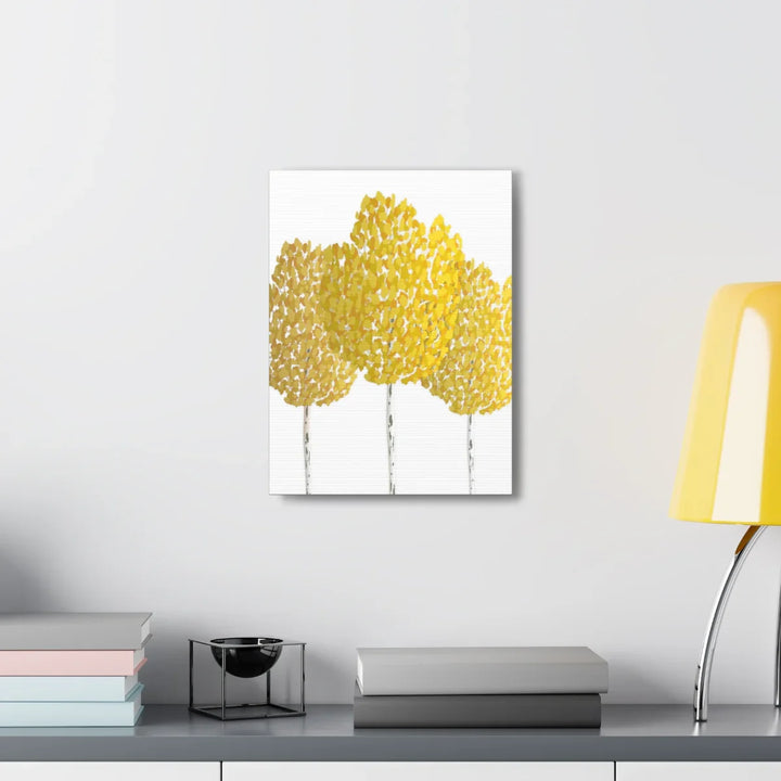 Fall Aspen Canvas - Stretched Cotton Canvas Art Print With Yellow Fall Foliage
