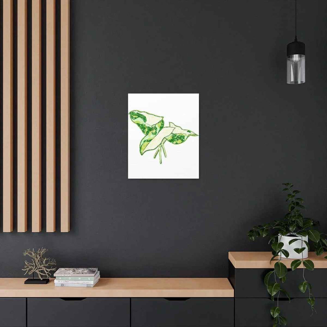 Marble Syngonium Canvas - Botanical Canvas Art Print | Durable Cotton Matte Finish