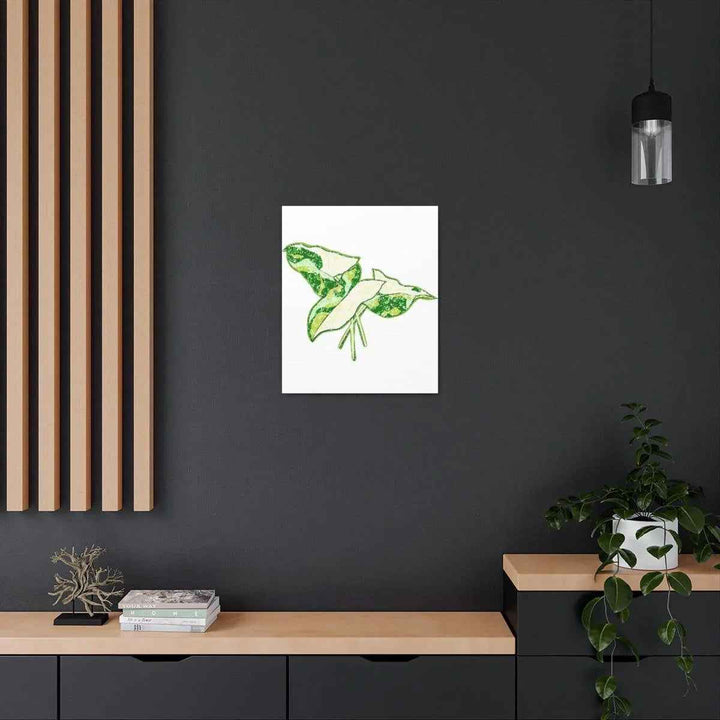 Marble Syngonium Canvas - Botanical Canvas Art Print | Durable Cotton Matte Finish