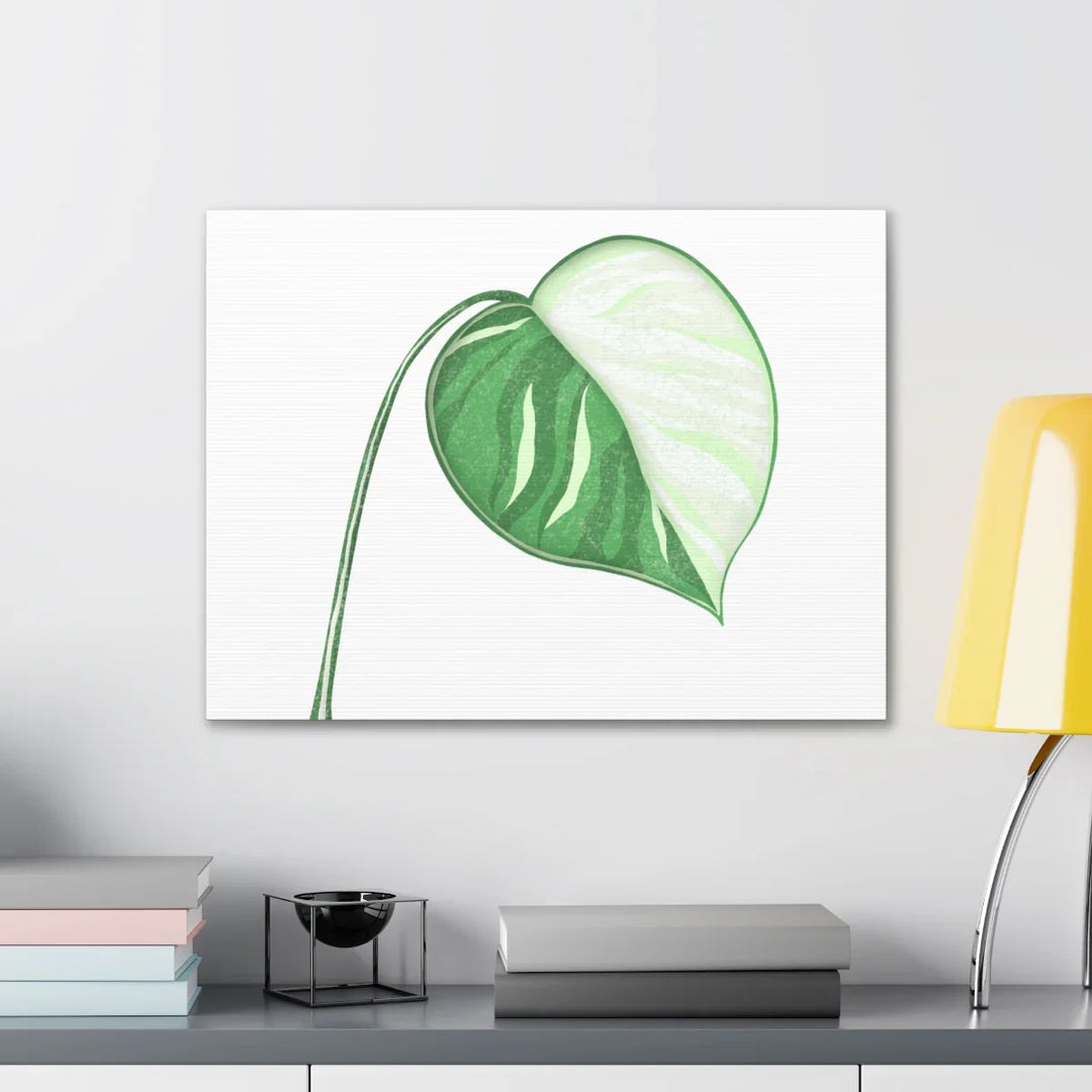 Monstera Albo Canvas | Large Tropical Leaf Artwork - Matte Finish Canvas Art Print - Laura Christine Photography & Design