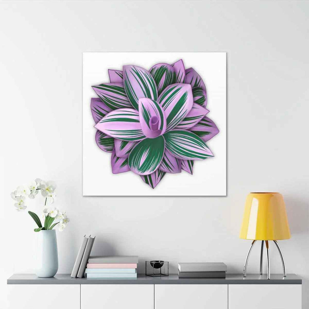 Tradescantia Nanouk Canvas – Botanical Canvas Art Print | Matte Finish Wall Decor