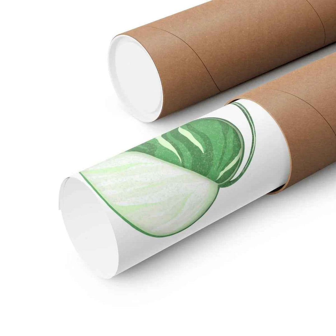 Monstera Albo Print – Large Tropical Leaf Poster | Museum Grade Paper Artwork Unframed
