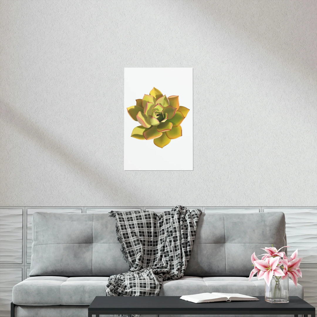 Noble Aeonium Print – Vibrant Succulent Wall Art on Museum-Grade Paper Poster Unframed