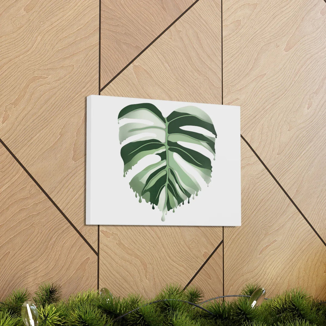 Melting Monstera Albo Canvas | Large Botanical Canvas Art Print With Matte Finish - Laura Christine Photography & Design