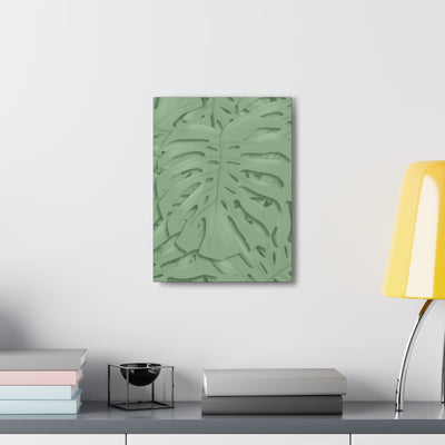 Deep Sage Monstera Canvas