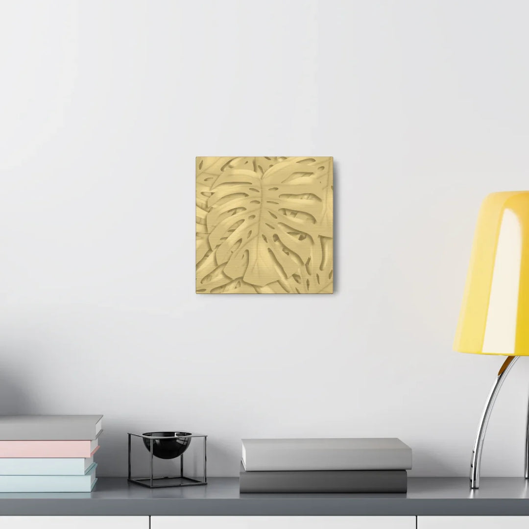 Golden Monstera Canvas - Indoor Wall Art | Durable Matte Finish Canvas Art Print