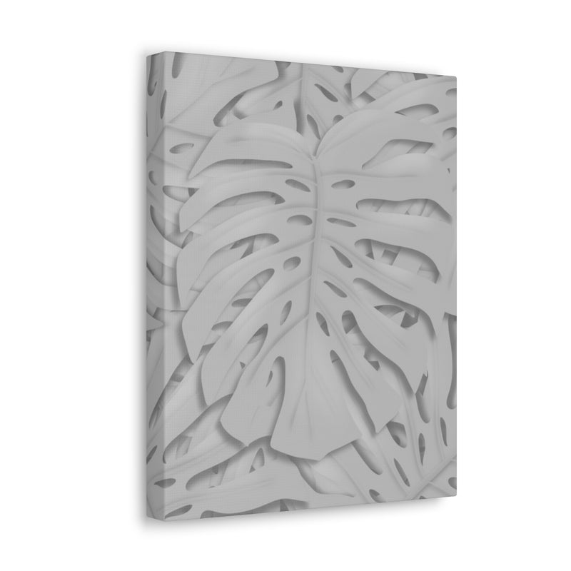 Soft Gray Monstera Canvas