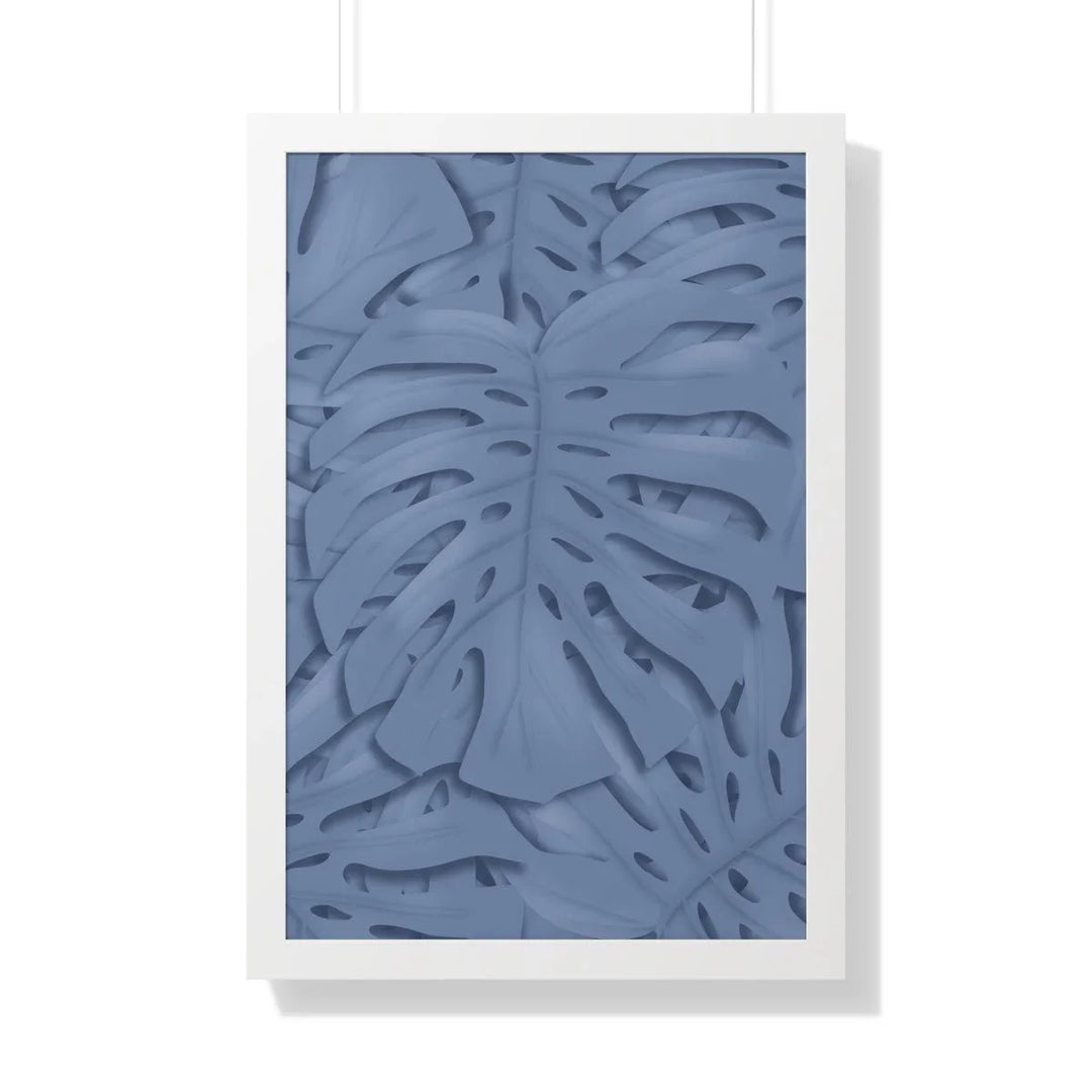 Slate Blue Monstera Framed Print, Poster, Laura Christine Photography & Design, Framed, Home & Living, Indoor, Paper, Posters, Laura Christine Photography & Design, laurachristinedesign.com