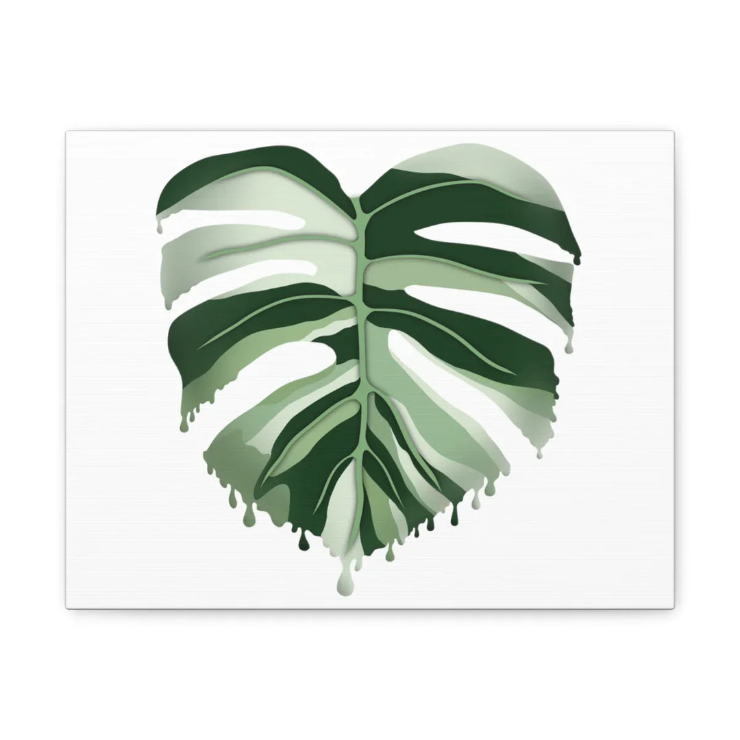 Melting Monstera Albo Canvas | Large Botanical Canvas Art Print With Matte Finish - Laura Christine Photography & Design