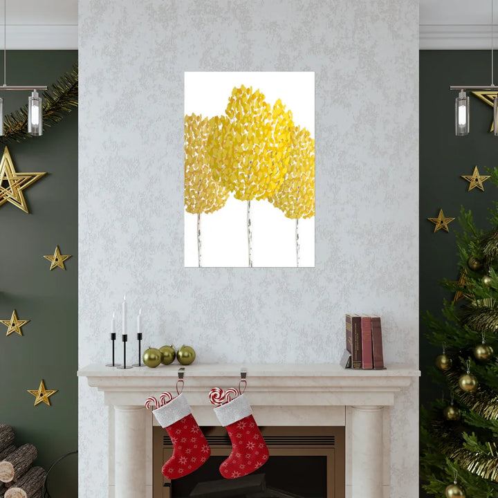 Fall Aspen Print – Fine Art Poster on Museum Grade Paper | Yellow Foliage Print Unframed