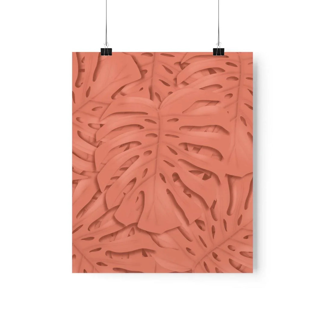 Coral Monstera Print, Poster, Laura Christine Photography & Design, Back to School, Home & Living, Indoor, Matte, Paper, Posters, Valentine's Day promotion, Laura Christine Photography & Design, laurachristinedesign.com