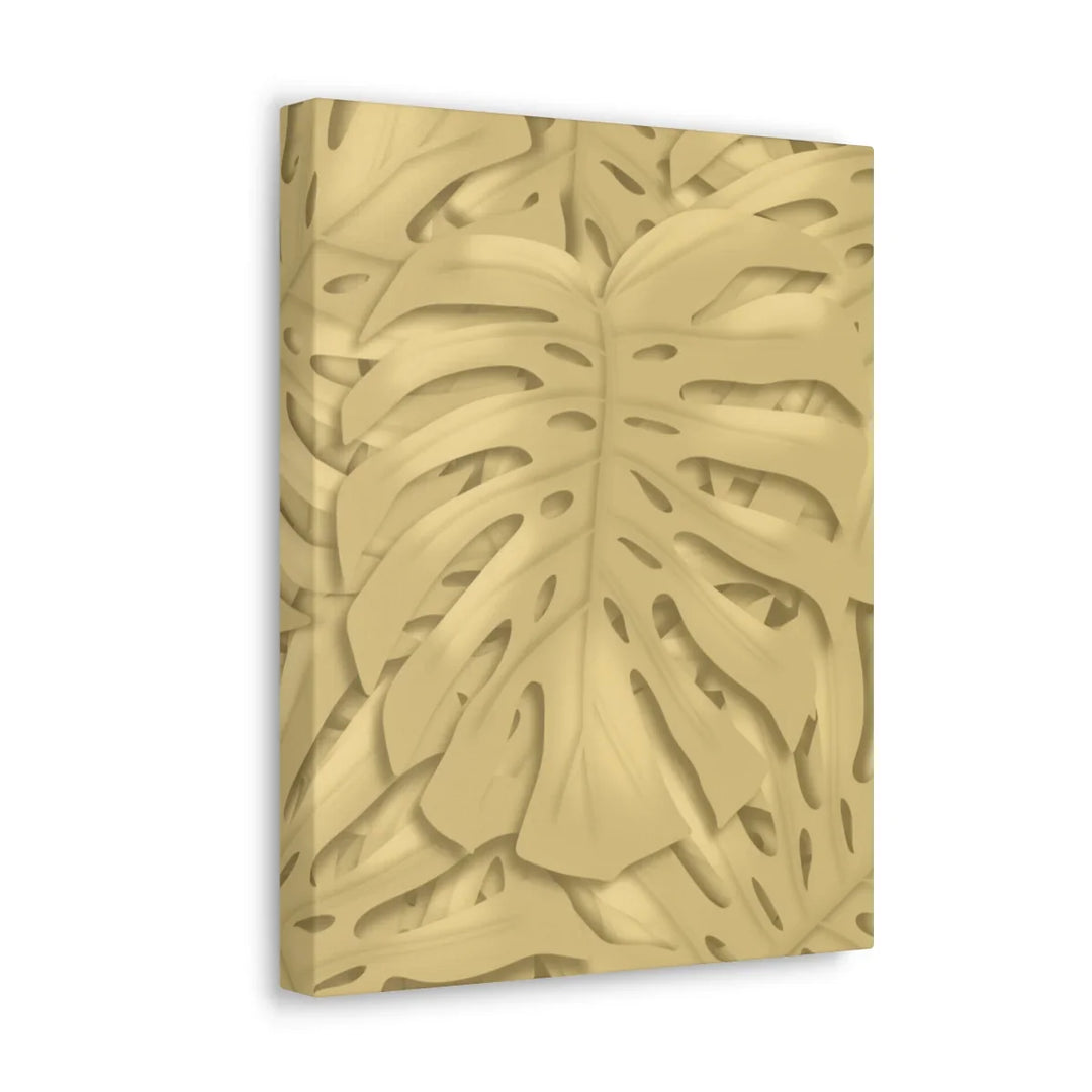 Golden Monstera Canvas - Indoor Wall Art | Durable Matte Finish Canvas Art Print