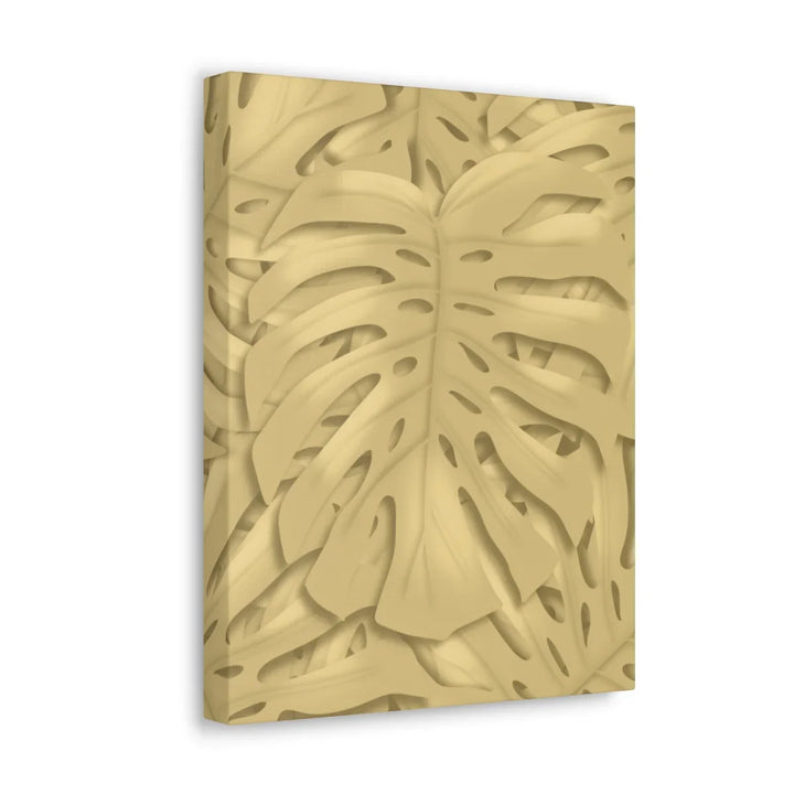Golden Monstera Canvas - Indoor Wall Art | Durable Matte Finish Canvas Art Print