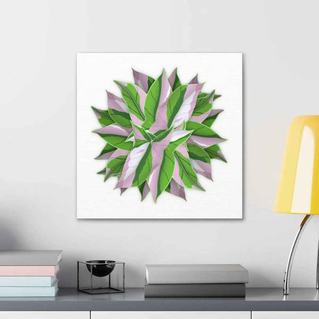 Tricolor Syngonium Canvas - Durable Canvas Art Print With Matte Finish & Botanical Design