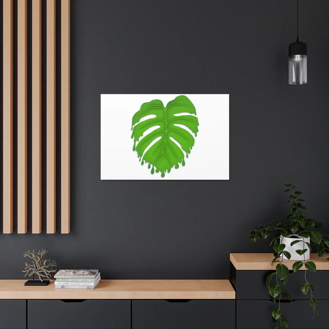 Melting Monstera Canvas | Large Botanical Canvas Art Print With Matte Finish