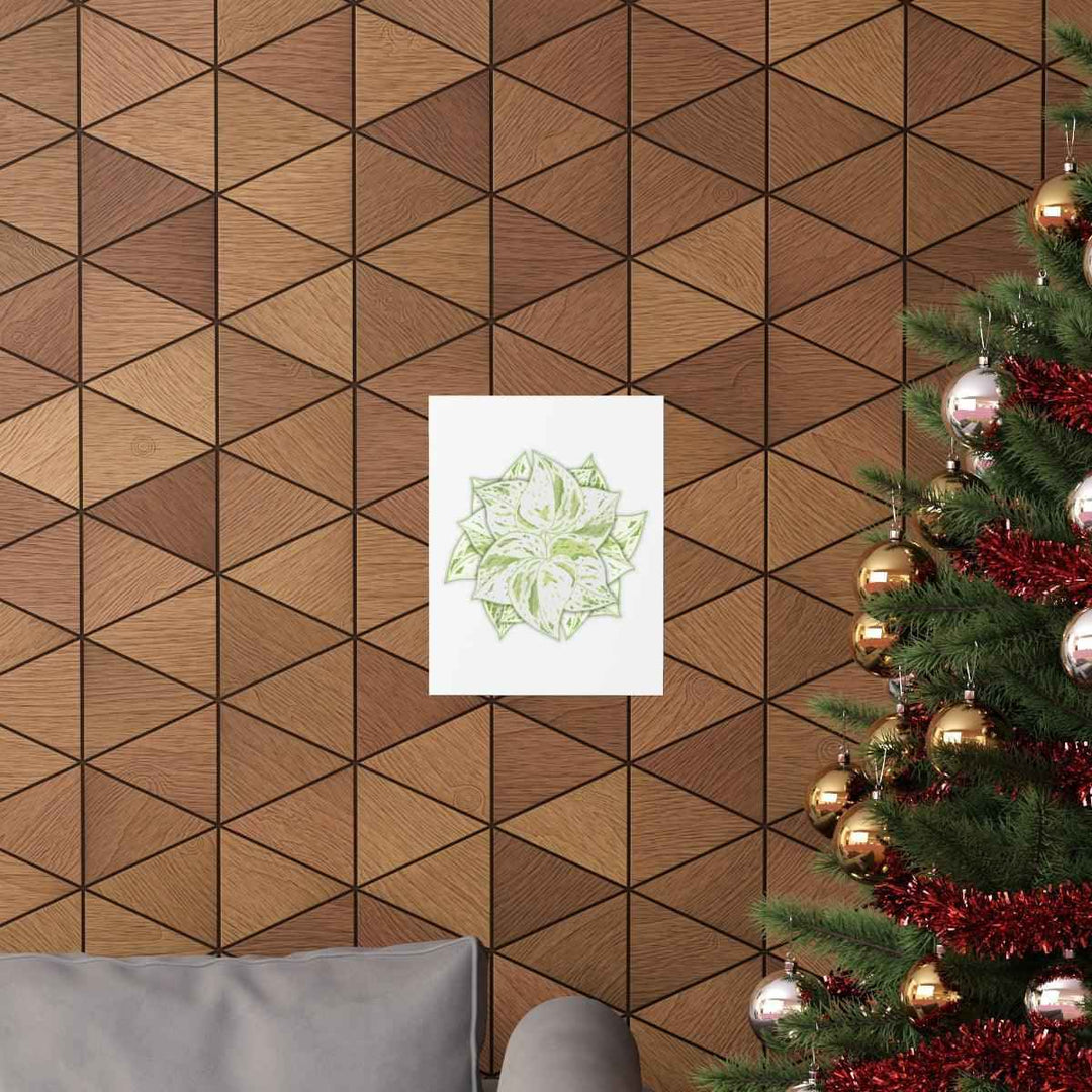 Snow Queen Pothos Print – Variegated Pothos Art on Museum Grade Paper Unframed