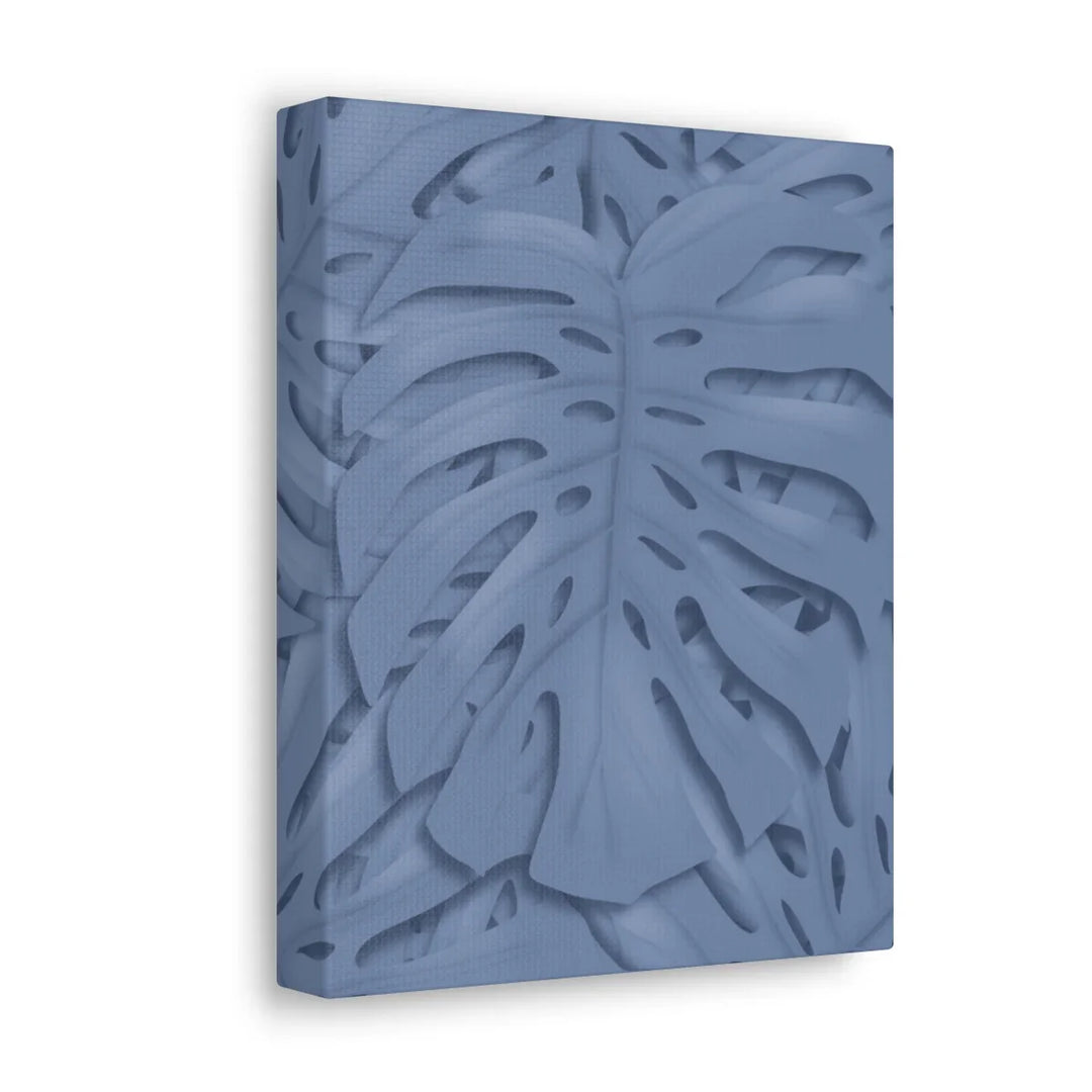 Monstera Canvas Art – Blue Monstera Print | Durable Matte Canvas Art Print