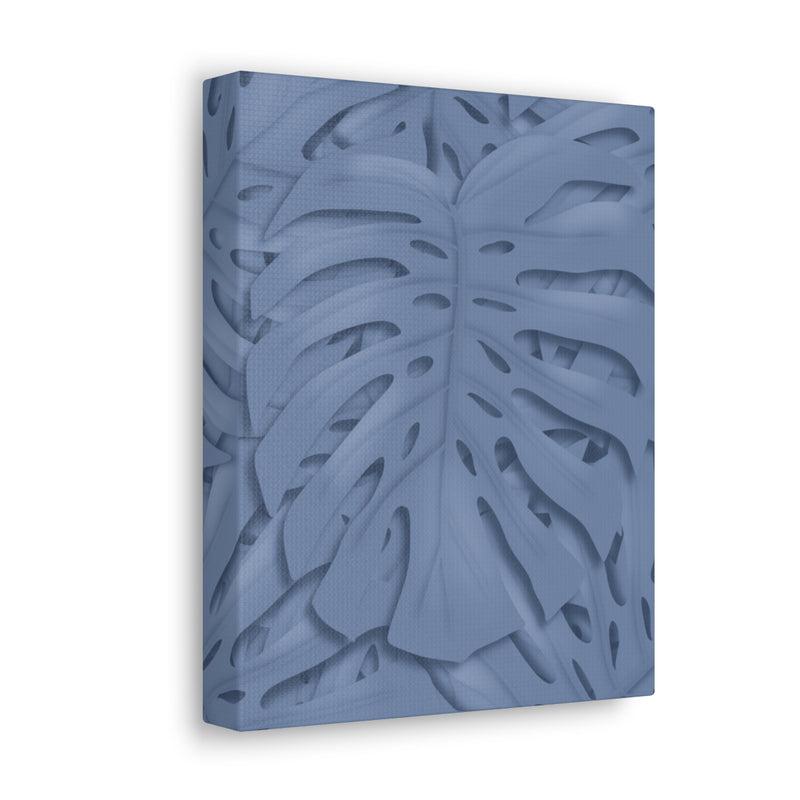 Slate Blue Monstera Canvas