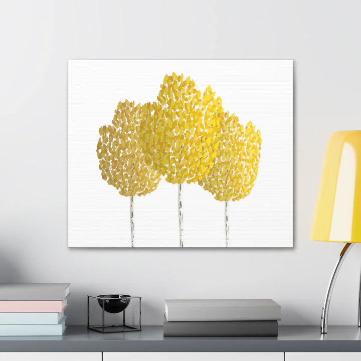 Fall Aspen Canvas - Stretched Cotton Canvas Art Print With Yellow Fall Foliage