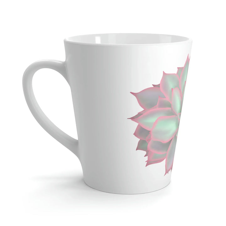 Succulent Mug - Ceramic Coffee Mug With Violet Rosette Succulent Design