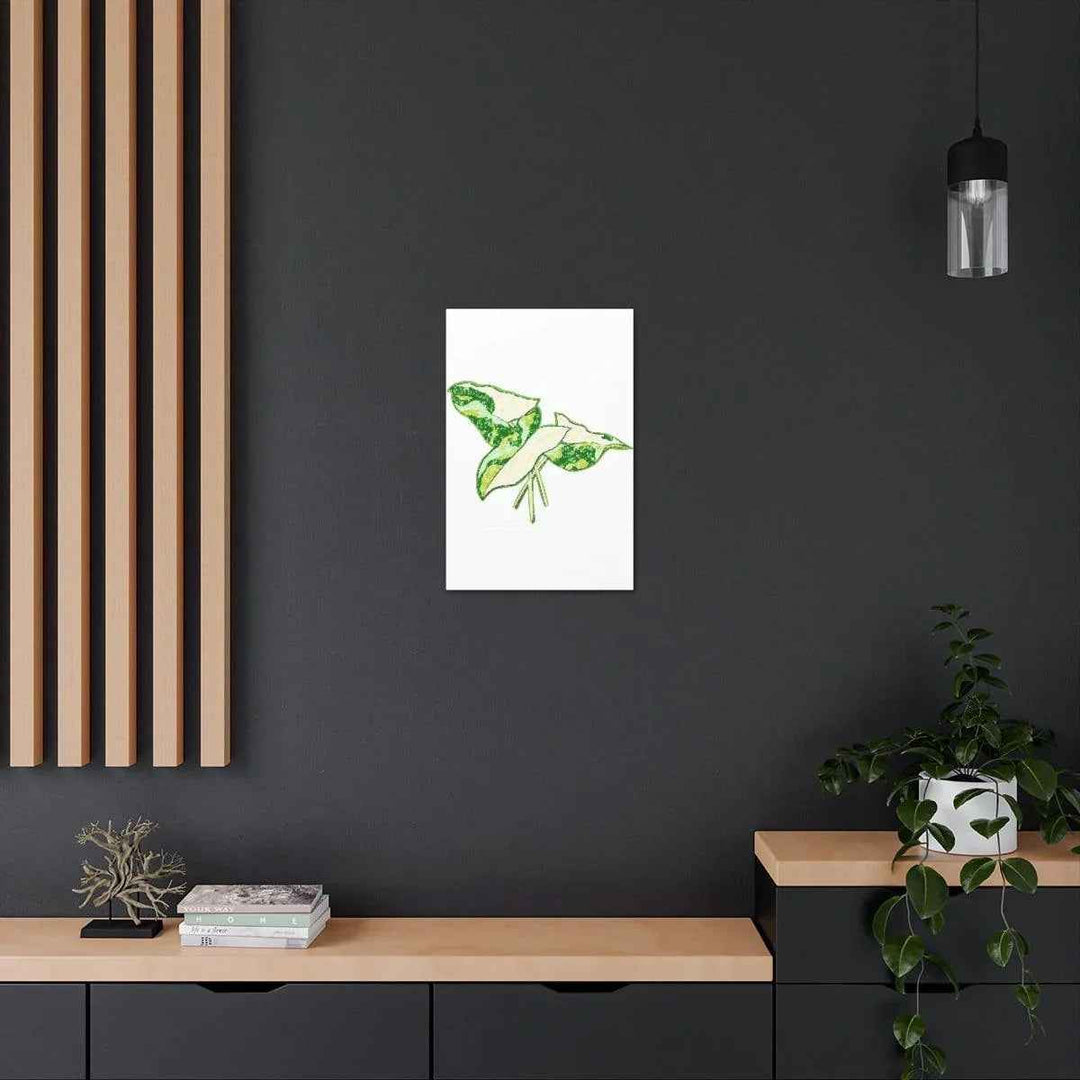 Marble Syngonium Canvas - Botanical Canvas Art Print | Durable Cotton Matte Finish