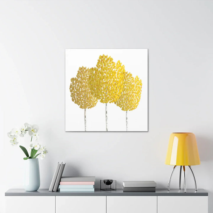 Fall Aspen Canvas - Stretched Cotton Canvas Art Print With Yellow Fall Foliage